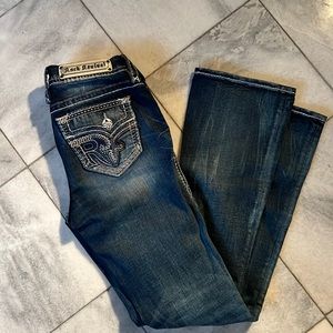 HOT ladies Rock Revival dark denim jeans Sz 28